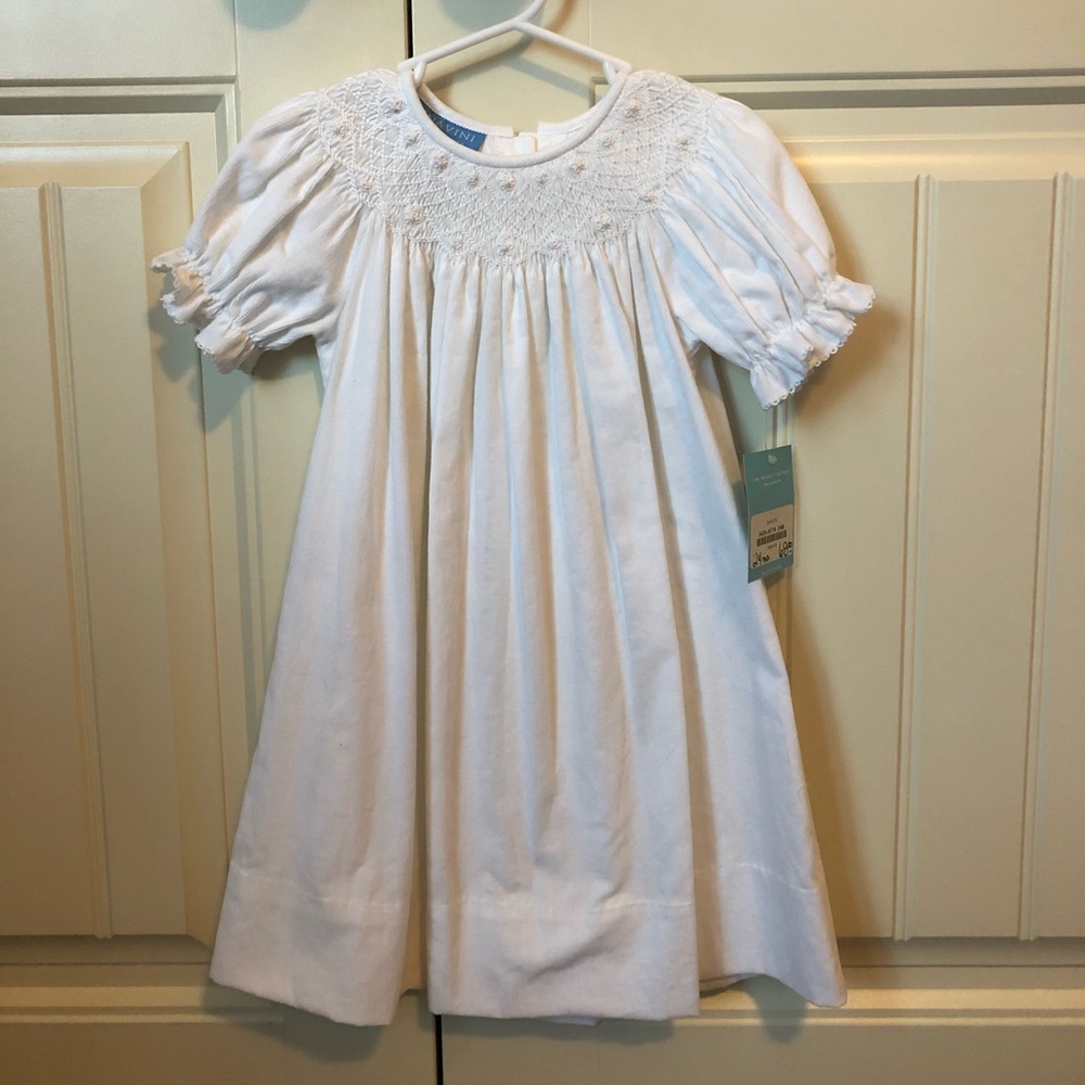 Anavini Hand Smocked Girls Dress